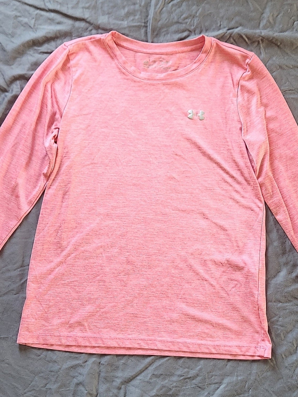 Under Armour Heathered Salmon Pink Performance Long Sleeve Tee